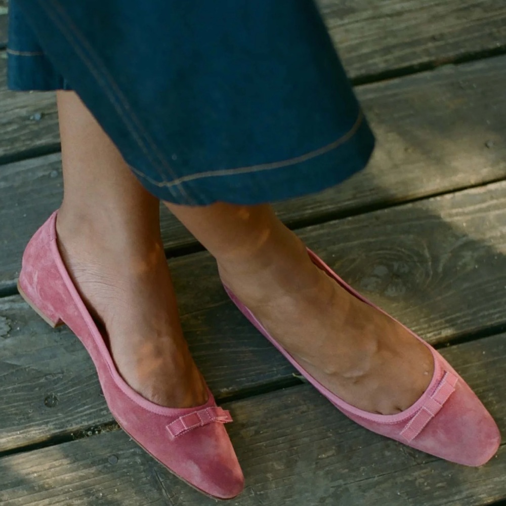 Doen Pink Suede Odette Ballet Flats - NWT